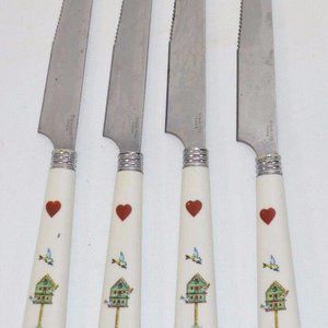 Thomson Pottery Birdhouse Stainless  Knives Set of 4 Knives 8 1/2" Long